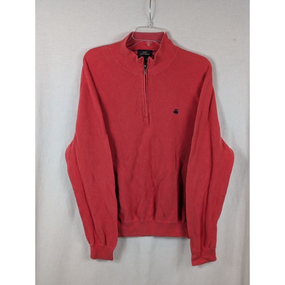 Brooks Brothers 346 Quarter Zip Sweater Linen/Cotton Men's Size XL